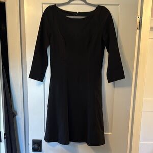 J. Crew Black A-Line Dress with Bateau Neckline